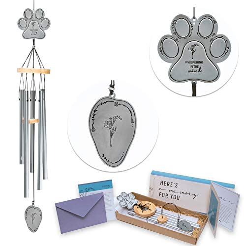 Yearn Pet Memorial Wind Chime  Thoughtful Remembrance Gift for Grieving Pet Owners - Comes in a Delicate Gift Box and Includes Sympathy Card - Dog Memorial Windchime - Pet Loss Gift