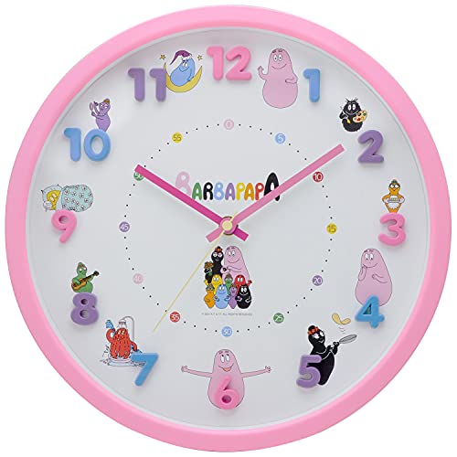 ティーズファクトリー 掛け時計 バーバパパ ピンク 連続秒針