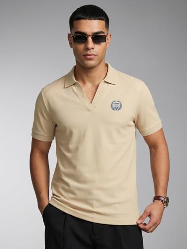 Image of Veirdo Men's Stylish Polo T-Shirt with Chest Pocket Print, Regular Fit Half Sleeve Casual Wear, Solid Summer Fashion for Office, Travel & Outings (S-2XL)