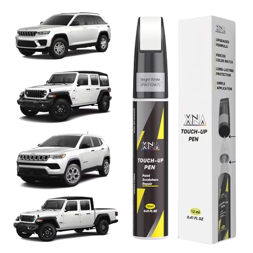 XNA Bright White(PW7/GW7) for Jeep Touch Up Paint, Car Scratch Remover for Nicks and Chips Repair, 2-In-1 Quick & Easy Fix Car Scratch Repair Kit with Exact Color-Matched
