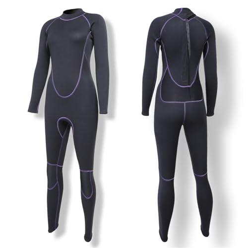 BEIAKE One Piece Swimsuit Wetsuit Full Length Athletic Long Sleeve Sun Protection Swimsuit with Zip for Surfing Diving