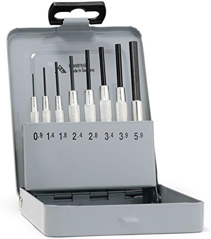 Rennsteig 457 102 5 Set of Parallel Pin Punches with Guide Sleeve 8-Piece Set with Storage Box 0.9 - 5.9 mm by Rennsteig