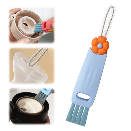 3 in 1 Multifunctional Crevice Cleaning Brush Set - Portable Cup Lid Cleaner for Baby Bottle Gap Tight Spaces