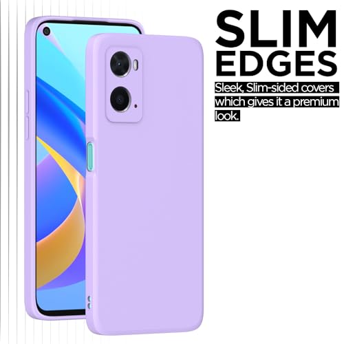 Image of Outlouders Back Cover for Oppo A76 / Oppo A96 / Oppo A36 | Camera Protection | Durable Soft Matte Silicone Bumper Case (Purple)