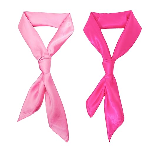 ATAMET Head Scarf Square Neck Ribbon Neck Scarf Satin Scarf Handkerchief for Halloween Retro Women Costume Accessory