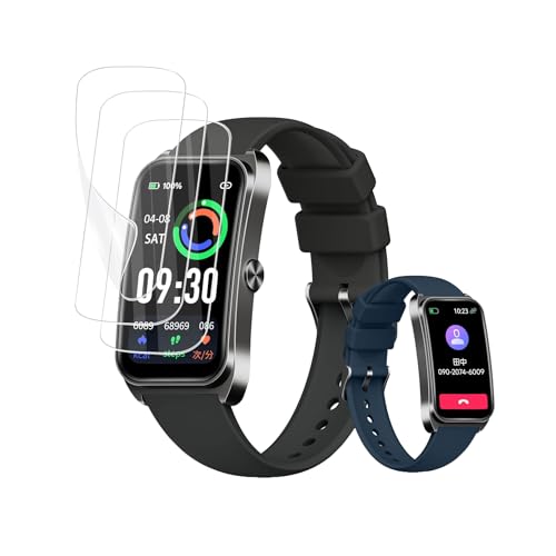 For FOSMET FOS10 スマートウォッチ 1.47インチ 保護フィルム 高い透明度 指紋防止 液晶保護フィルム【3枚入り】