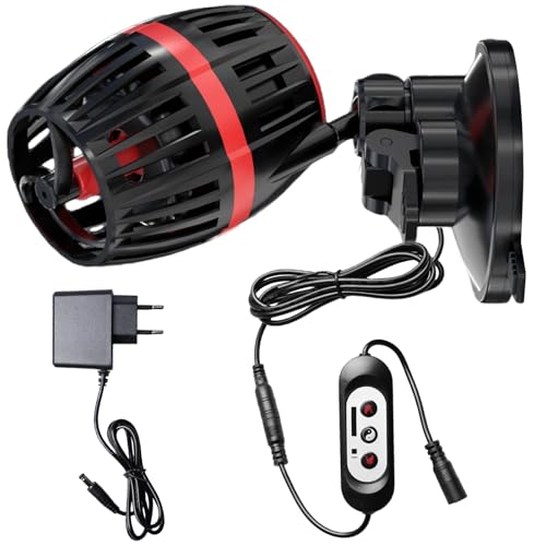 Pompe à Vagues pour Aquariums, 3000 L/h Pompe de Circulation avec 4 Modes de Vagues et Débit...