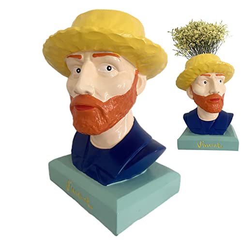 AVIERE Jardinera de Cabeza,Macetero con Cara de Van Gogh, macetero con Cabeza - Macetas suculentas,...