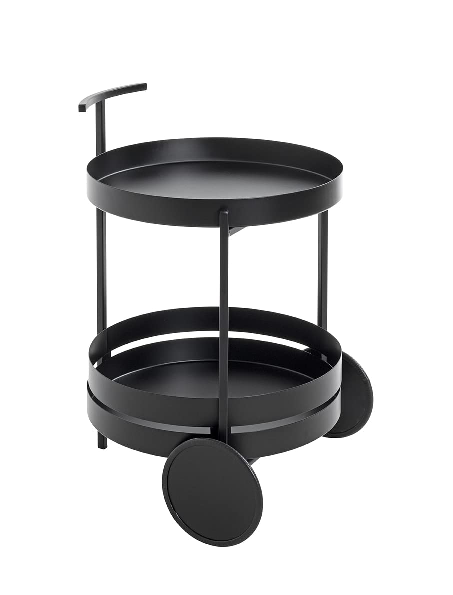 HAKU desserte Noir, métal - Dim.: H 62 cm x Ø 42 cm, Style: Modern