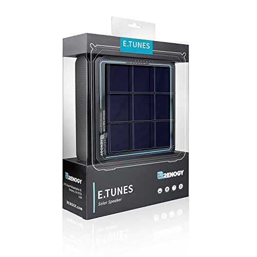 Renogy E.Tunes Portable Solar Power Charger Wireless Bluetooth Outdoor Speaker，Built in Lithium-ion Battery