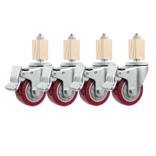 Roulettes inox pour tube 30 mm avec frein puissant pour déplacer vos meubles