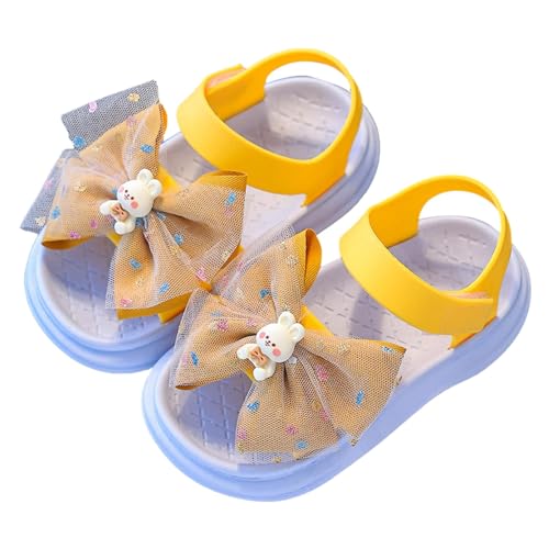 Toddler Girls Dress Sandals Tulle Bow Soft Flat Shoes Toddler Baby Girls Summer Flower Shoes Wedding 𝗣a𝐫𝐫y Sandals