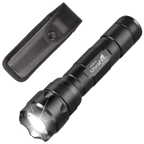 ULTRAFIRE Tactical Flashlight with Holster, 1000 Lumens Single Mode LED Flashlight with Duty Belt...