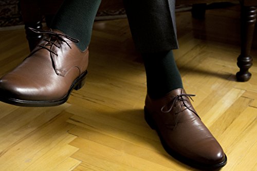 Hugh Ugoli Men's Cotton Dress Socks for Business & Trouser, Thin & Seamless Crew Socks, 4 Pairs with Gift Box, Shoe Size 8-123