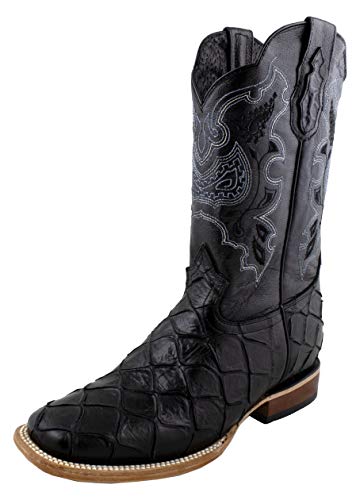 El General Cowboy Western Rodeo Boots Square Toe Monster Fish Pirarucu Print SR18