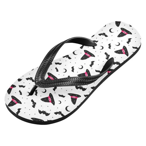 Burbuja Witch Hats Stars Moon Flip Flops for Women Men, Soft Thong Sandals Rubber Slippers for Pool Beach Essentials2