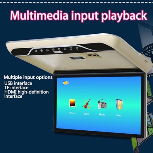 Monitor de techo para coche con pantalla Full HD, ángulo ajustable de 160 grados y HDMI 3