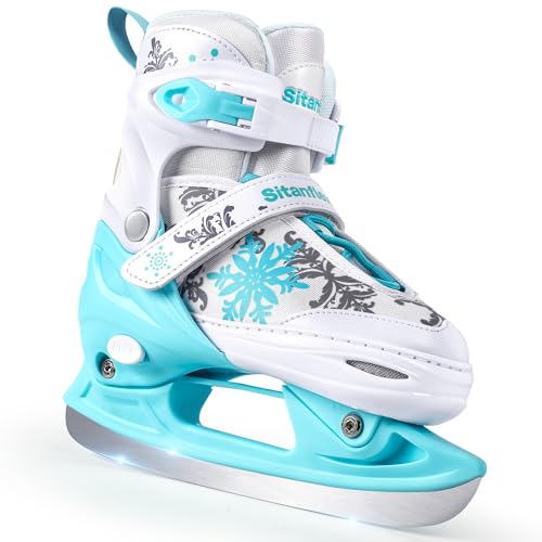 Sitanflex Ice Skates for Girls, Adjustable Ice Skating Shoes for Kids Toddlers Youths, Beginner...