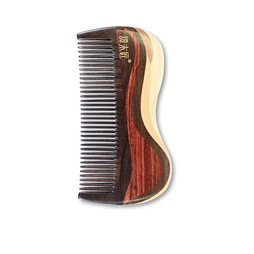 Fine Tooth Detangling Comb - TAN MUJIANG Anti-static Head Massage Hair Care Wooden Tools No Snag Sandalwood Comb For Women Come With Gift Box