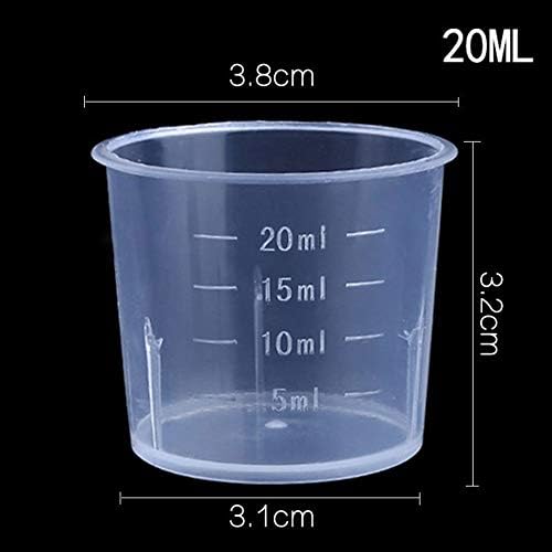 Distinct® 10pcs 20ml Plastic Kitchen Baking/Lab Graduated Measuring Cup Liquid Container Measure Tools with Scale