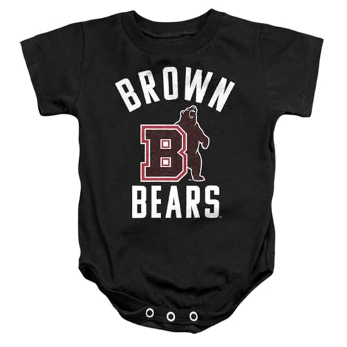 Brown University Official One Color Bears Logo Unisex Infant Snap Suit for Baby,Black, 12 Months