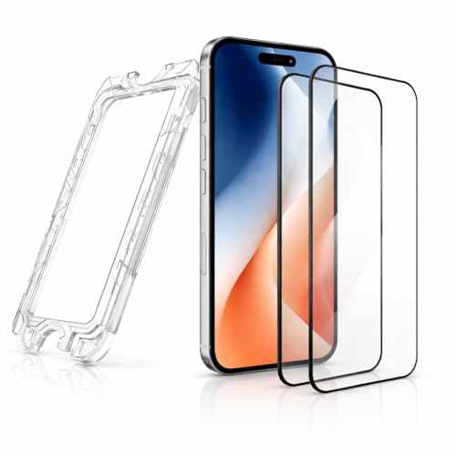 MANTO 2 Pack Screen Protector for iPhone 16e with Auto Installation Kit, Tempered Glass Full Coverage, Easy Install Bubble Free, 9H Hardness, HD Clear, Scratch Resistant Phone Screen Protector (for iPhone 16E)