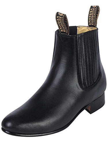Authentic El Besserro Men's Botin Charro Genuine Leather Color Black