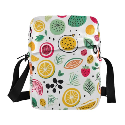 Crossbody Bag Lemon Pear Watermelon Messenger Bag for Women Men Purse Shoulder Bag Satchel Bag with Adjustable Strap 214A7759