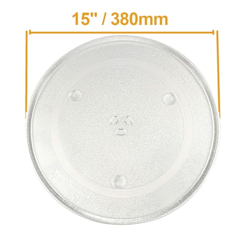 Image of HQRP 15 inch Glass Turntable Tray Compatible with Panasonic A06014A00AP F06014W00AP NN-H724BF NN-L731BF NN-S742BF NN-SN756B NN-T763SF Microwave Oven Cooking Plate 15-inch 380mm AO6O14AOOAP FO6O14WPPAP