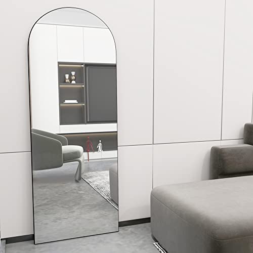 Miniatura 7 de Neuweaby Arqueado Espejo De Cuerpo Entero Espejo De Pie Con Soporte 165 X 60cm Espejo De Pared Grande Negro De Pie Colgado O Apoyado Contra La Pared Para La Entrada Del Dormitorio