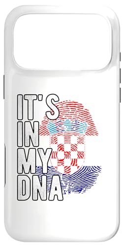 Carcasa para iPhone 17 Pro MAX Gracioso está en mi ADN Croacia Bandera Huella Digital