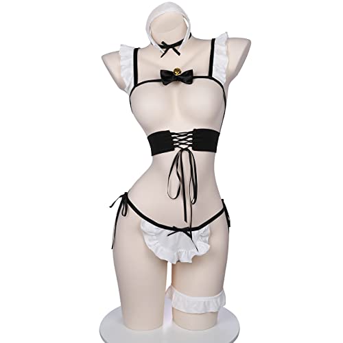 [SENMHS] セクシーコスプレ メイド シースルー ベビードール ランジェリー メイド服 コスプレセクシー過激 可愛い透け 白 - 画像1