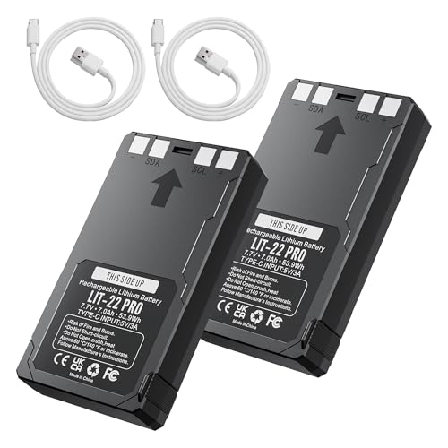 Image of 2 Pack LIT-22 7000mAh Rechargeable Battery for SPYPOINT Flex-M, Flex G36,Plus&S Trail Cameras, Includes Type-C Cable