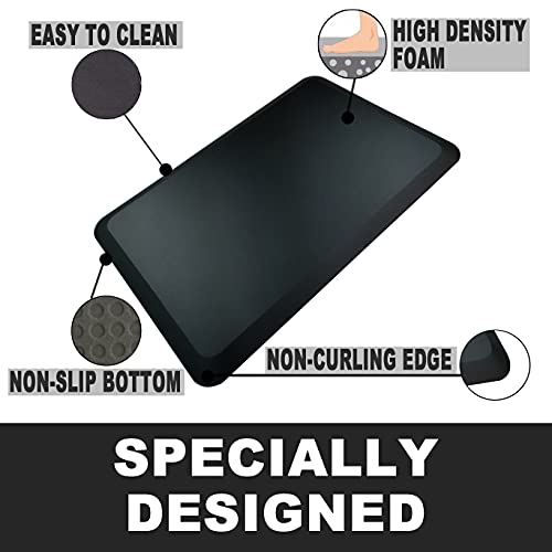 1" Extra Thick Anti Fatigue Floor Mat,Kitchen Mat, Standing Desk Mat – Comfort at Home, Office, Garage - Advanced PU Foam (Black, 30" L x 20" W) - Image 5