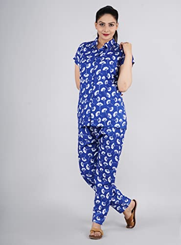Image of Women's Rayon Printed Night Suit Set
