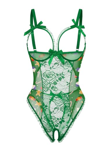 Image of Avidlove Women One Piece Lingerie Sexy Lace Babydoll Mini Bodysuit