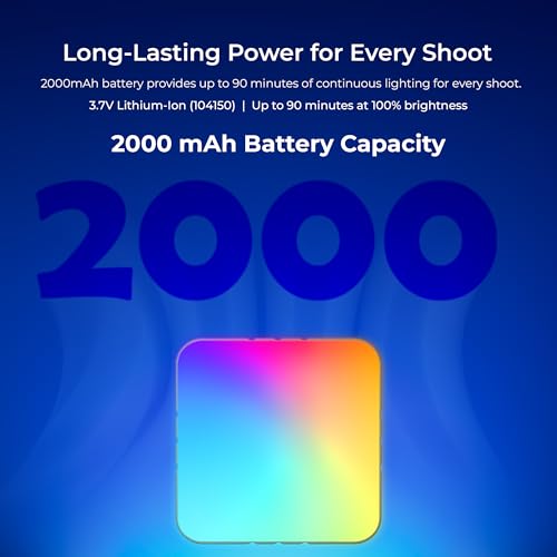 Image of DIGITEK (LED-D11W RGB) 11W Portable Mini RGB LED Video Light with 2000mAh Battery, 21 Lighting Effects, 2500K-9900K CCT, HSI 0-360, 120 Beam, CRI <95, 1 /4 inch Mount, for Photography & Videography