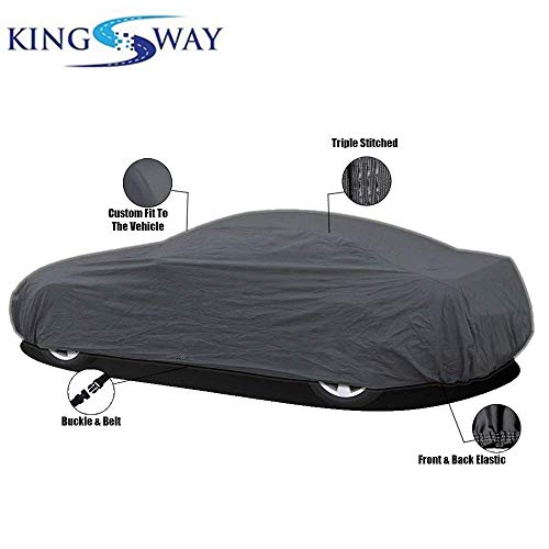 Image of KINGSWAY Lodgy Car Body Cover Dustproof for (Year 2015 to 2020) All Model, Compatible with Renault Lodgy Car Cover, Comes with Bird Droppings, Scratch, UV and Paint Protection, Grey Matty