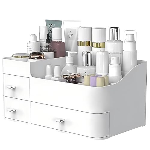 Makeup Organizer with Drawers,Large Capacity Bathroom Organizer and Storage,Vanity,Large Bathroom Countertop,Bedroom Storage for Skincare,Cosmetics,Perfume,Brushes,Eyeshadow,Lipstick, Nail Polish