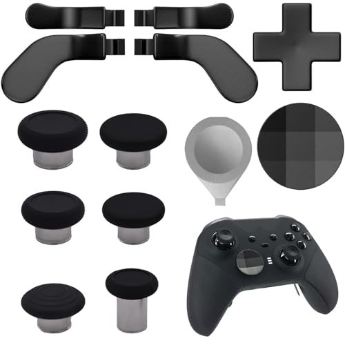 Image of 13 in 1 Elite Controller Paddles for Xbox Elite Series 2 Component Set for Xbox Elite Series 2 Core Controllers with 6 Metal Thumbsticks & Tool, 2 D-Pads, 4 Paddles (Black)