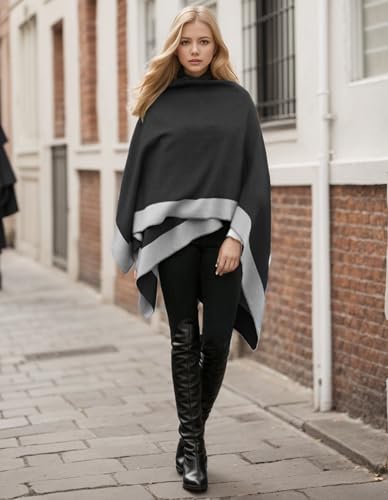 Women's Shawl Wraps Open Front Poncho Cape Oversized Sweaters Casual Cardigan Shawls for Fall Winter3