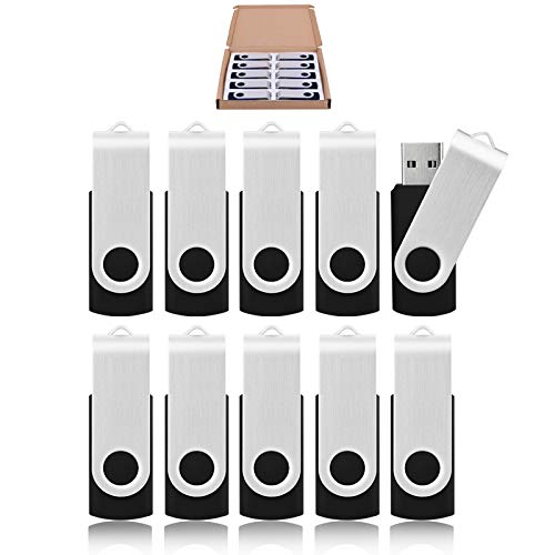 Image of 16GB USB Flash Drive KOOTION 20 Pack USB Drive Thumb Drive Bulk USB Stick Swivel for Data Storage, Black
