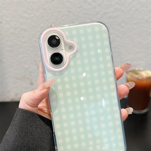 Coque iPhone 13 antichoc motif treillis vert protégeant des chutes - 4