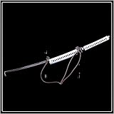 siwode The Walking Dead Michonne's Sword Katana, Silvery White Alloy Tsuba, Clay_Tempered, 40-Inchs