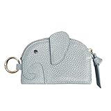 [ジゼル] キーケース スマートキー対応 スマートキーケース 本革 ゾウ ミニ財布 カードケース 薄型 小物入れ カラビナ レディース (パールブルー)