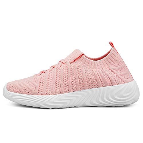 domirica Girls Slip-On Sneakers Ultra Lightweight Hiking Shoes Breathable Non-Slip Running Tennis Athletic Shoes Pink 7 Big Kid - Thumbnail 5