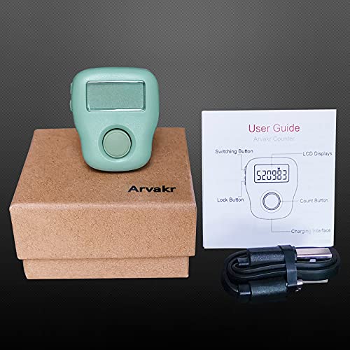 Image of Rechargeable Silent Finger Counter 6 Channels Digital Tasbih Tally Clicker with LED for Prayer Knitting Sports Gift