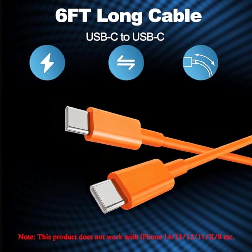 Image of iPhone 17 16 15 Charger Fast Charging,2Pack 20W Apple iPad USB C Wall Chrager Block with 6FT USB C to C Cable for iPhone 17 /Pro /Pro Max /17 Air / 16 /16 Pro /16 Pro Max /15 /Plus /Pro /Pro Max (Orange)