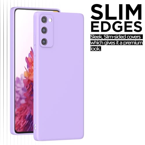 Image of Outlouders Back Cover for Samsung Galaxy S20 FE 5G | Camera Protection | Durable Soft Matte Silicone Bumper Case (Purple)