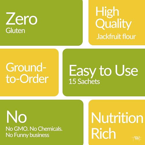 Image of TWF Jackfruit Flour Sachets | 15 Sachets | 100% Kathal Atta | Gluten-Free | Zero Bitterness | Helps Control Sugar | Convenient for Daily Use